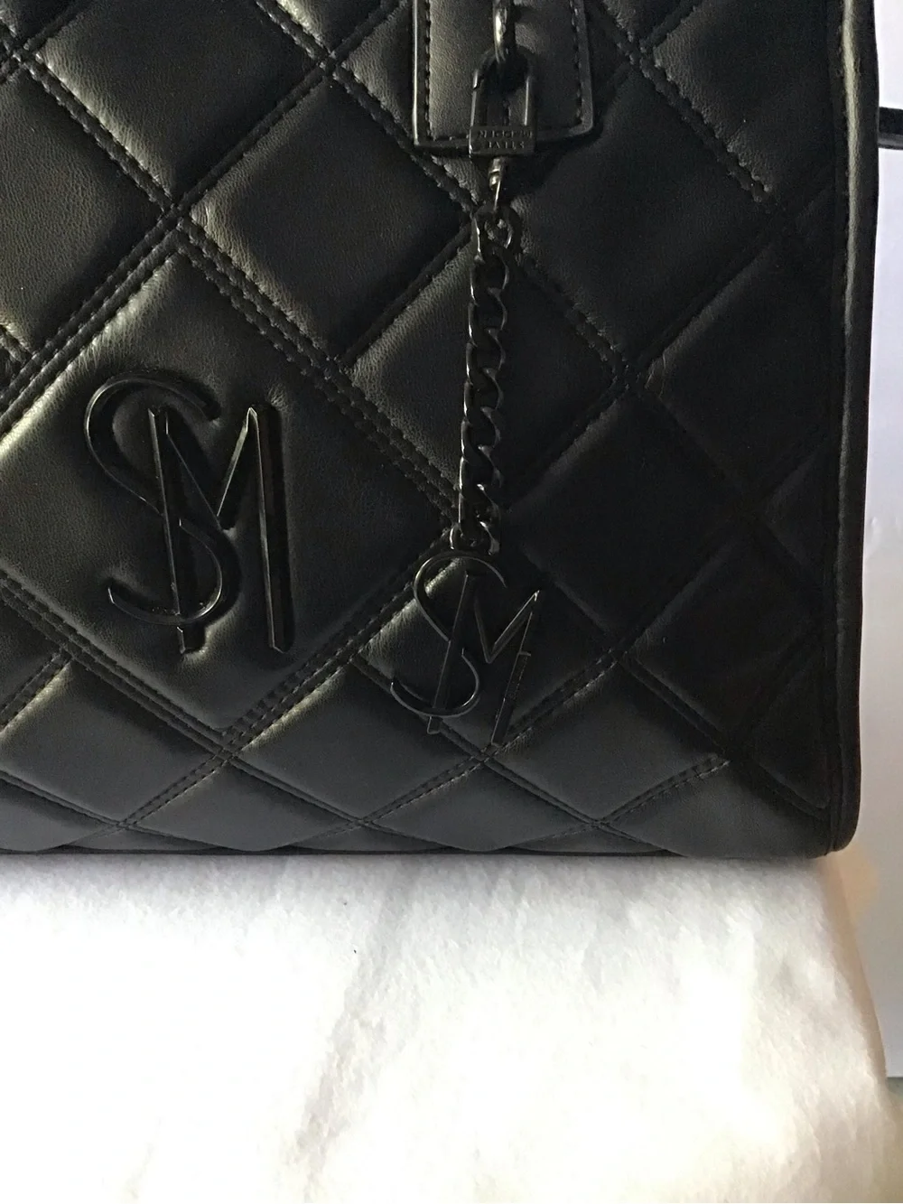 465 Steve Madden Black Quilted Top-Handle Shoulder Bag - Designer-Inspired